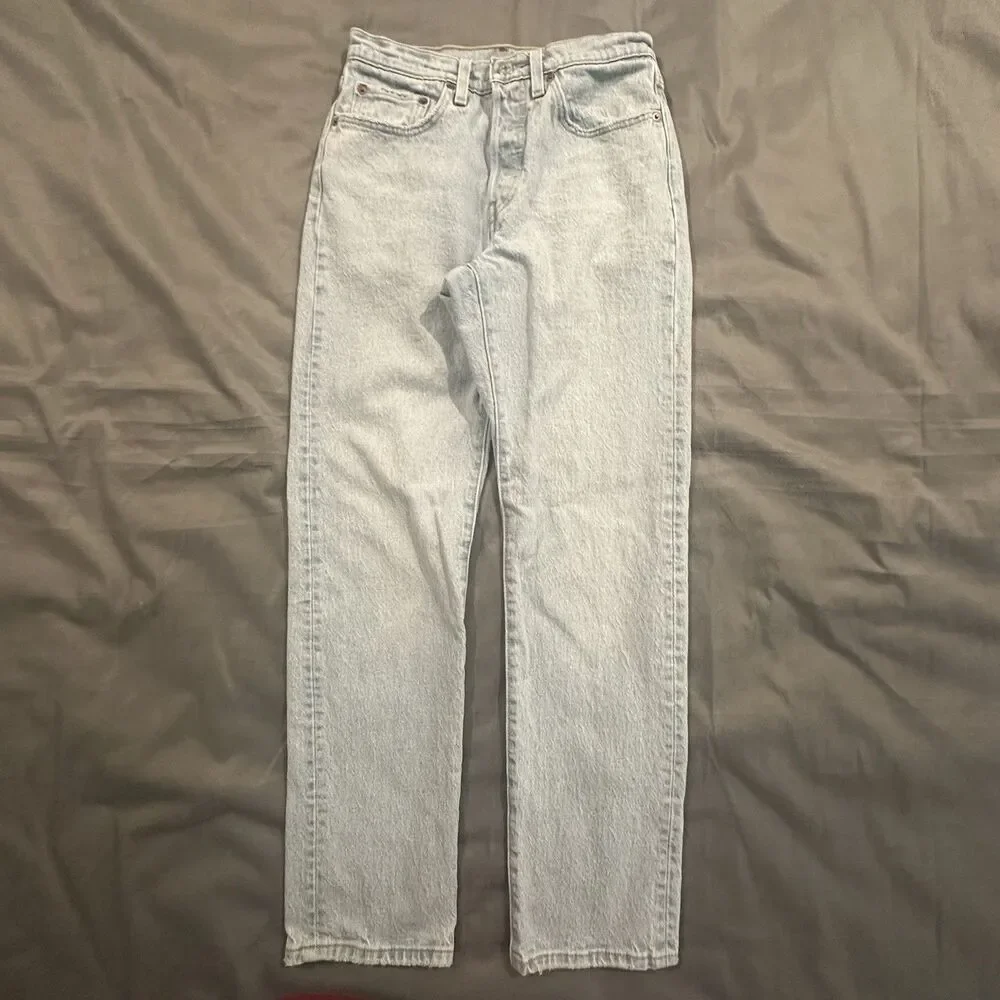 Levi's 501 Jeans Women's 26x30 Button Fly Skinny Denim Light Wash Festival